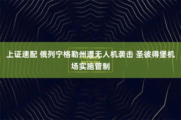上证速配 俄列宁格勒州遭无人机袭击 圣彼得堡机场实施管制
