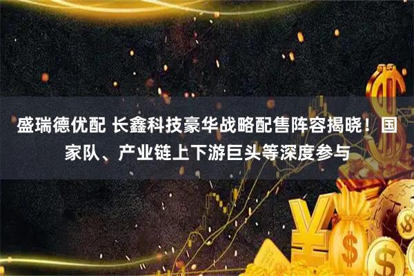 盛瑞德优配 长鑫科技豪华战略配售阵容揭晓！国家队、产业链上下游巨头等深度参与
